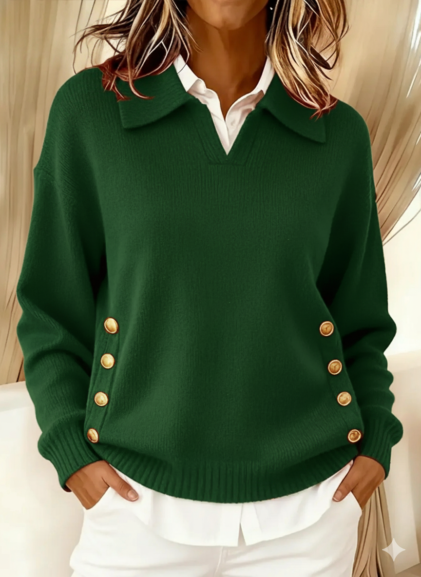 Vynette™ | V-Neck Jumper with Collar