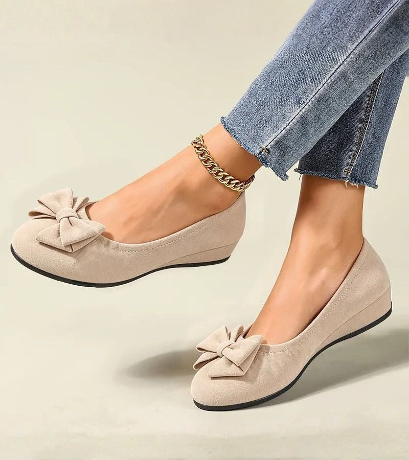 Mary Jane | Elegant Wedge Ballet Flats with a Bow