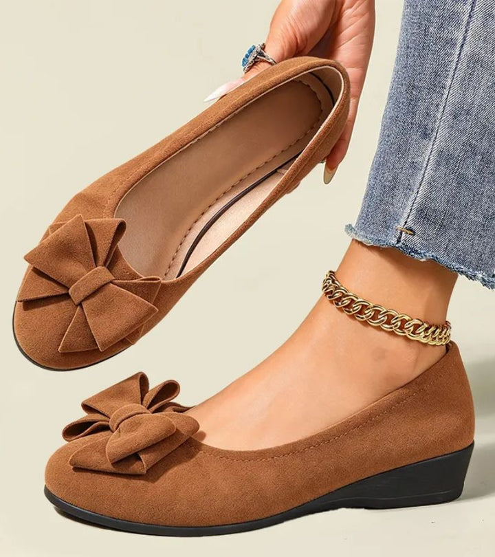 Mary Jane | Elegant Wedge Ballet Flats with a Bow