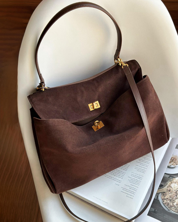The Lady Bag - Suede Flap Bag