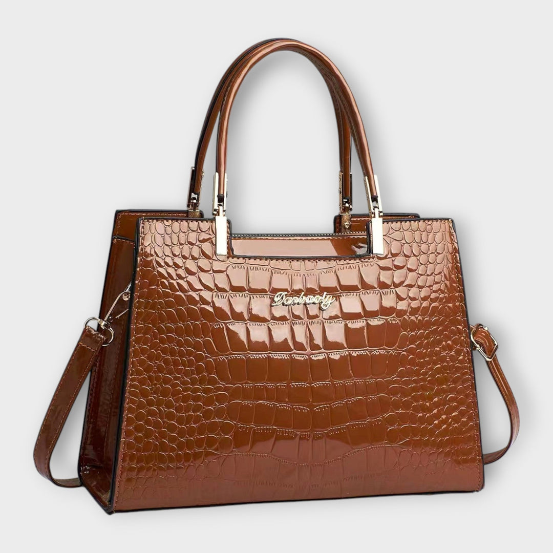 Maison Verdelle - Shiny Crocodile Skin Pattern Handbag