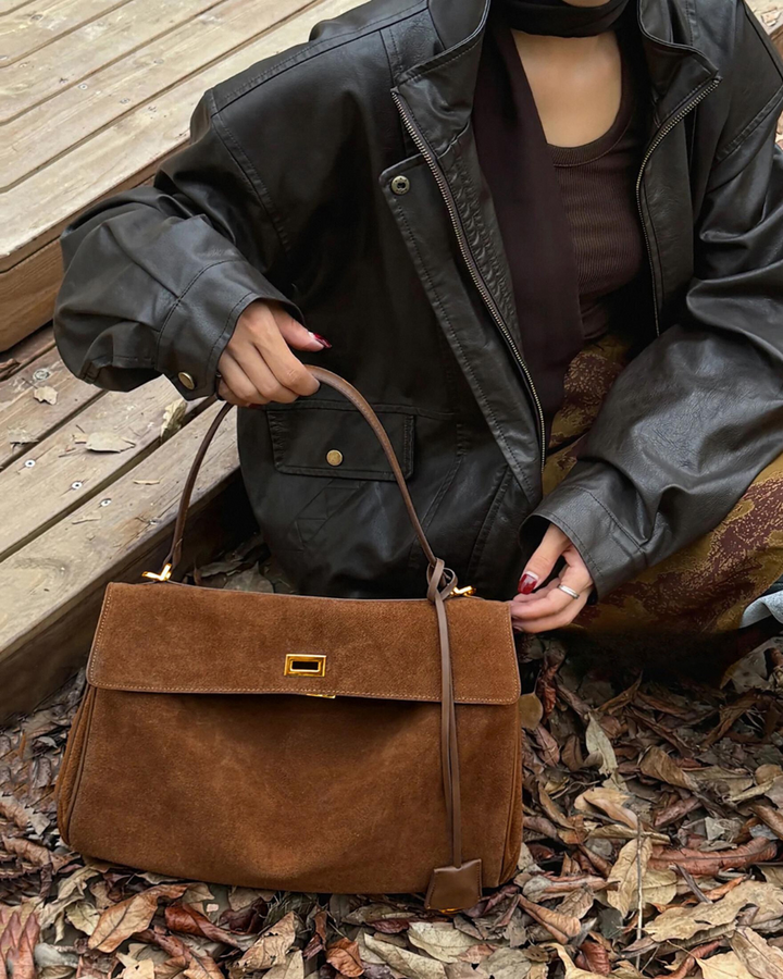 The Lady Bag - Suede Flap Bag