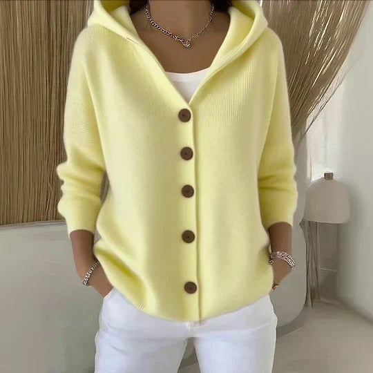 Darienne™ | Knitted Cardigan with Hood and Buttons
