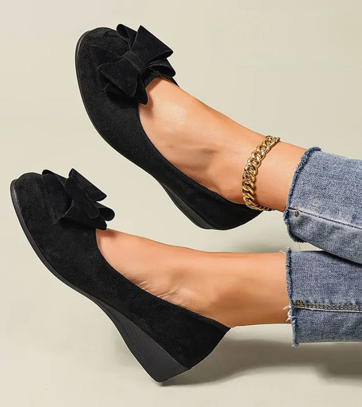 Mary Jane | Elegant Wedge Ballet Flats with a Bow