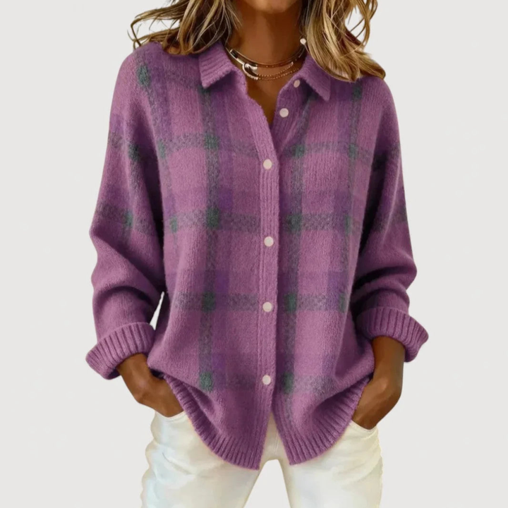 Sofia | Check Knit Cardigan