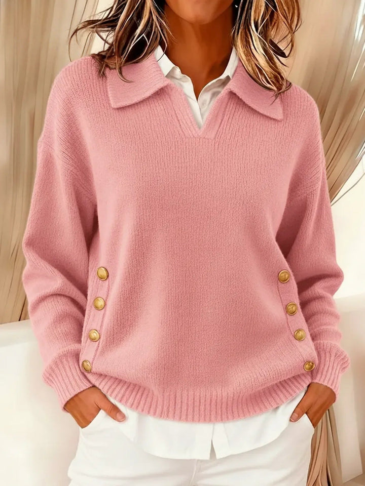 Vynette™ | V-Neck Jumper with Collar