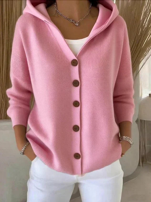 Darienne™ | Knitted Cardigan with Hood and Buttons