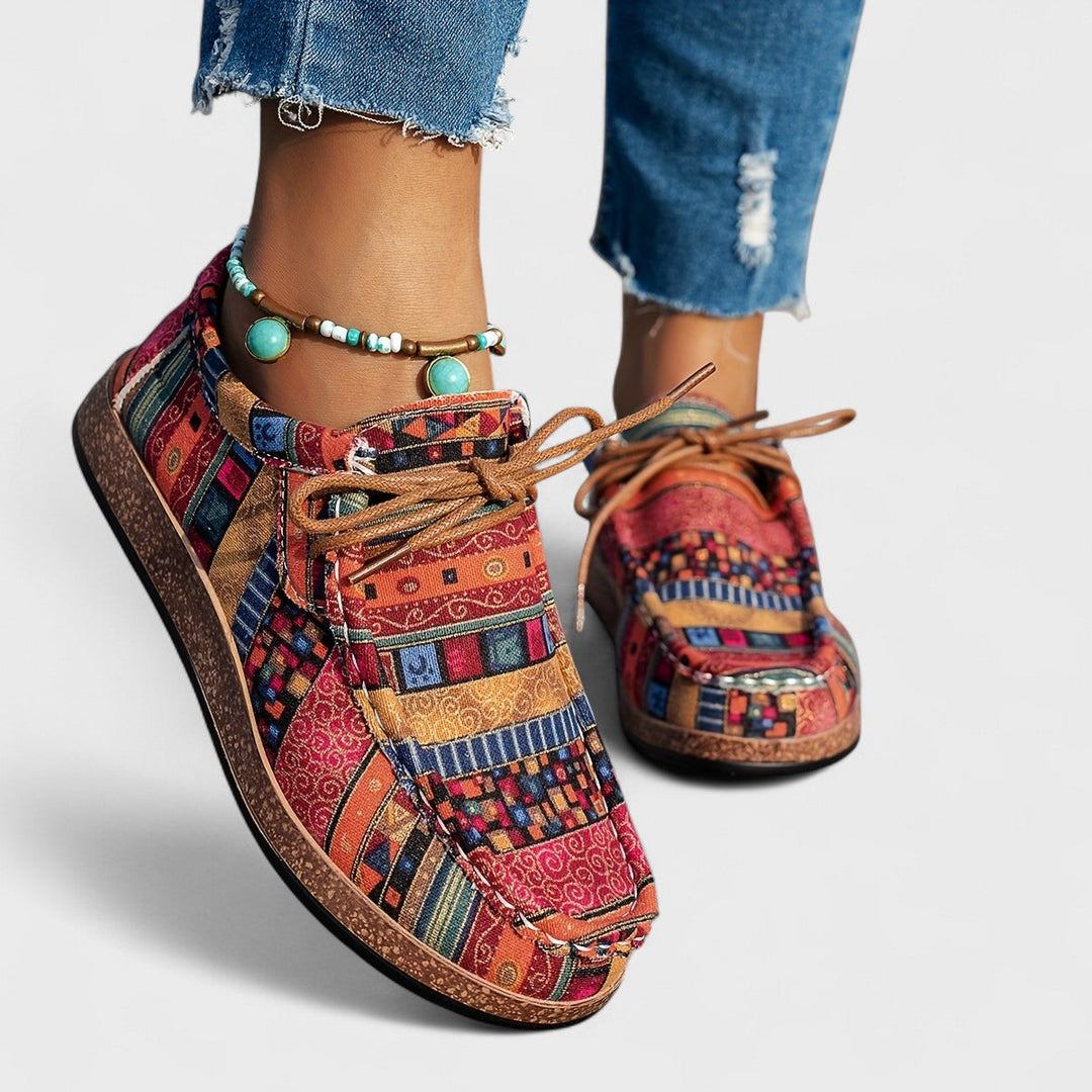 Amélie | Bohemian Lace-Up Trainers for Women