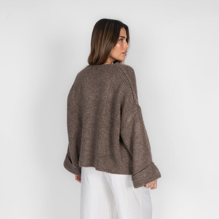Oversized Soft-Sleeve Cardigan