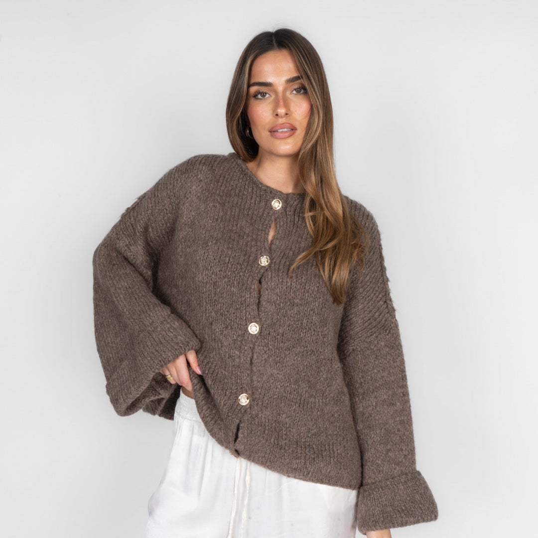 Oversized Soft-Sleeve Cardigan