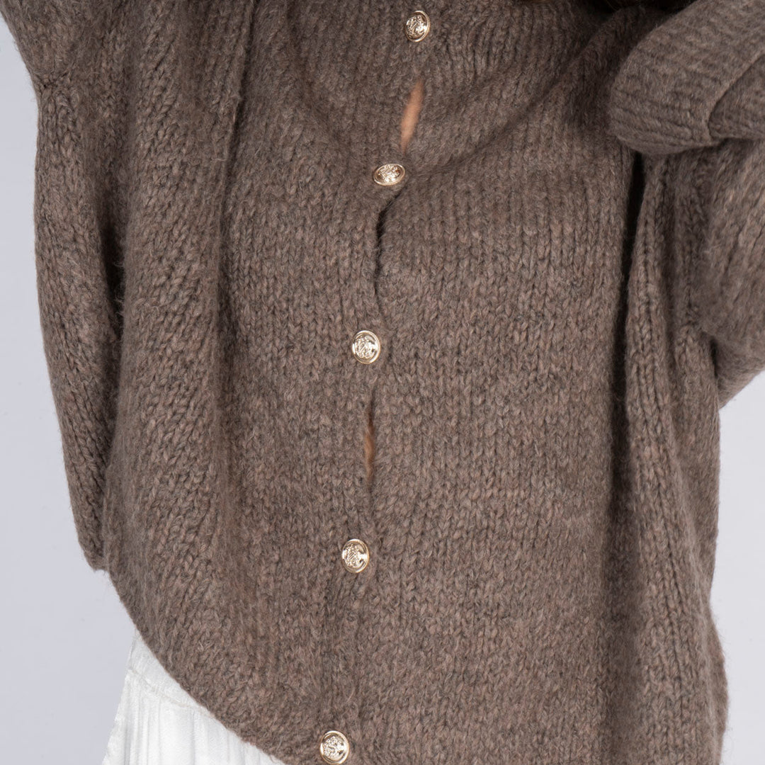 Oversized Soft-Sleeve Cardigan