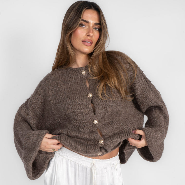 Oversized Soft-Sleeve Cardigan