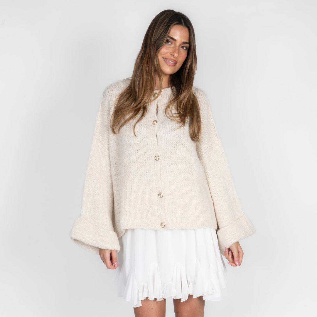 Oversized Soft-Sleeve Cardigan