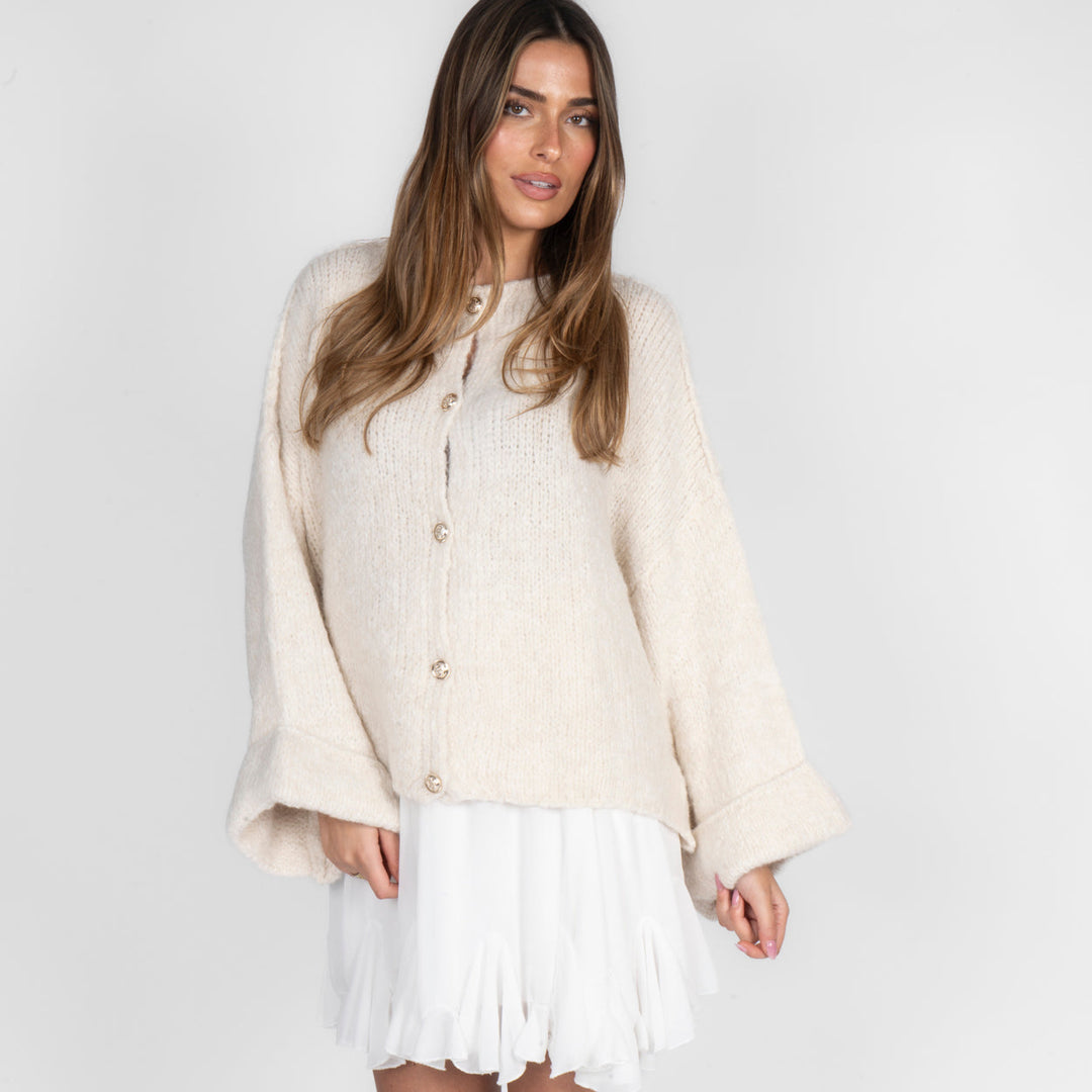 Oversized Soft-Sleeve Cardigan