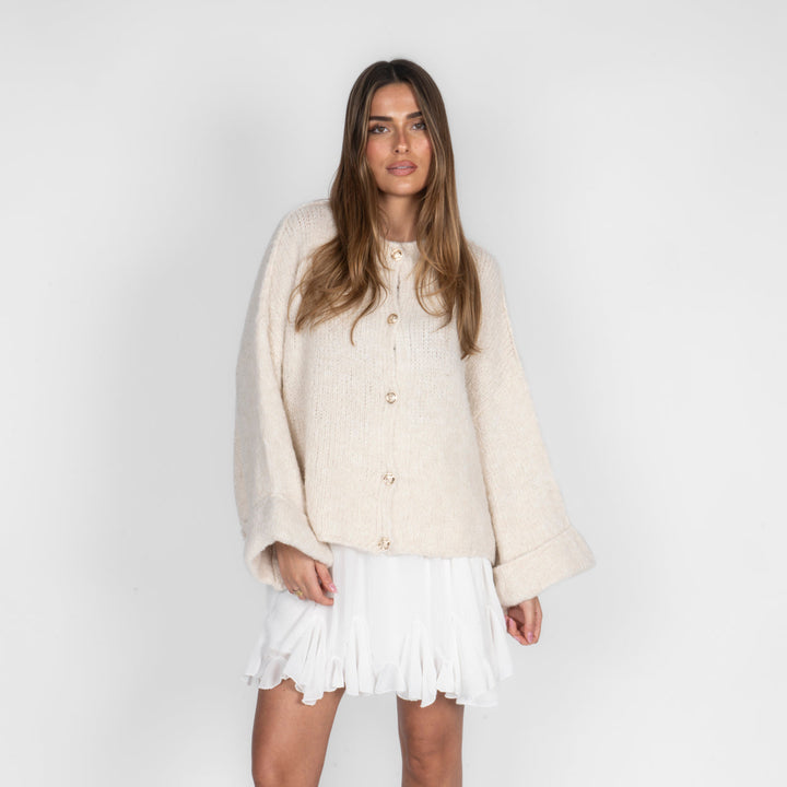 Oversized Soft-Sleeve Cardigan