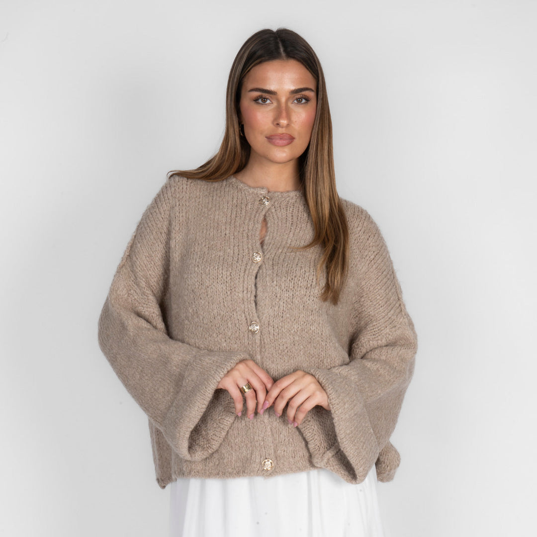 Oversized Soft-Sleeve Cardigan
