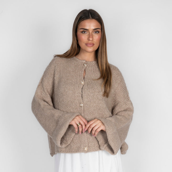 Oversized Soft-Sleeve Cardigan