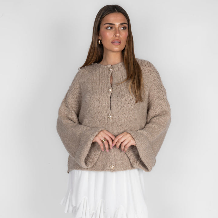 Oversized Soft-Sleeve Cardigan