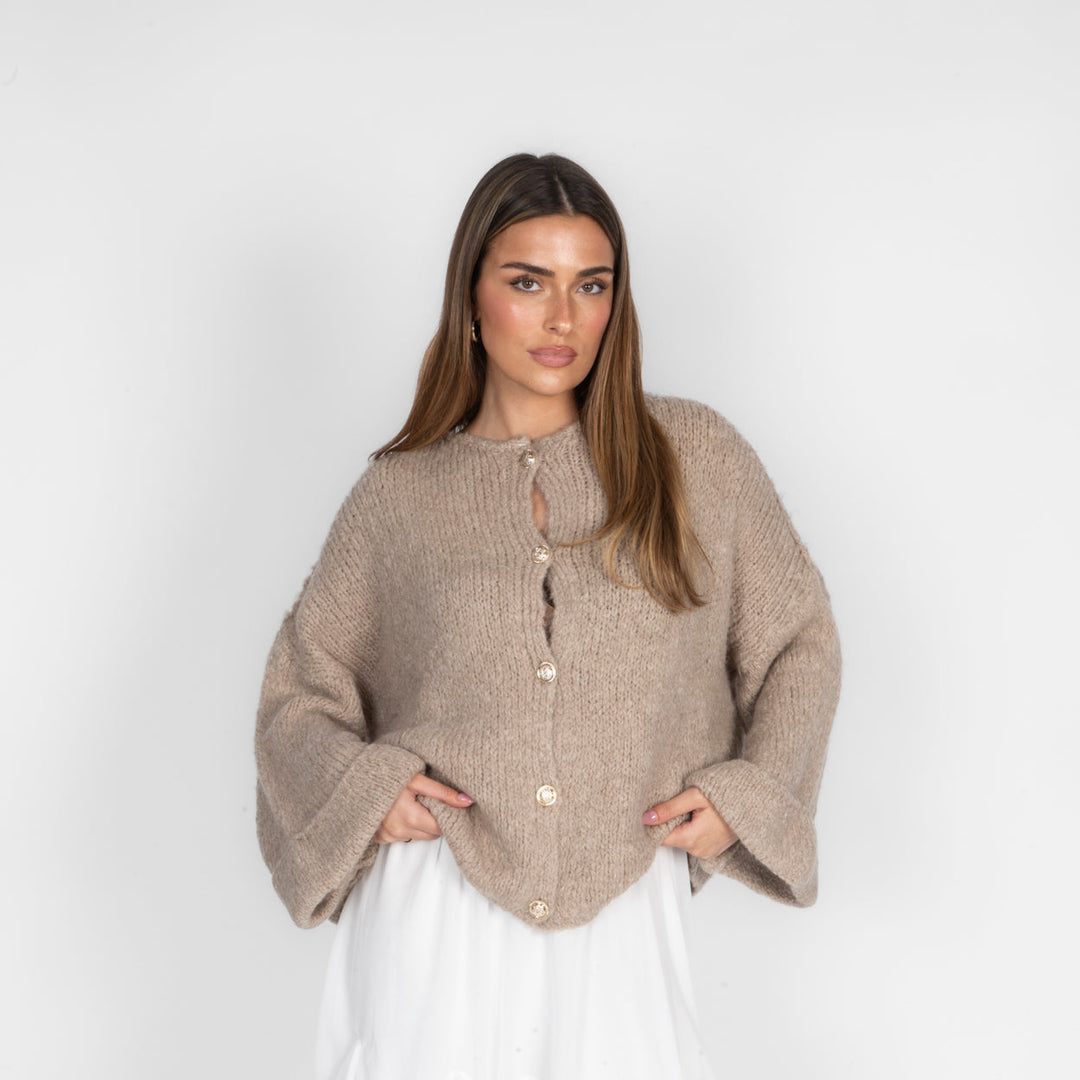 Oversized Soft-Sleeve Cardigan