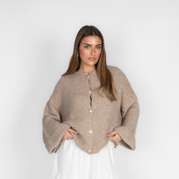 Oversized Soft-Sleeve Cardigan
