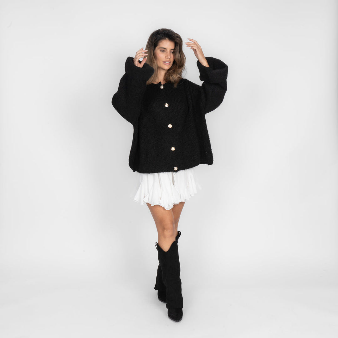 Oversized Soft-Sleeve Cardigan