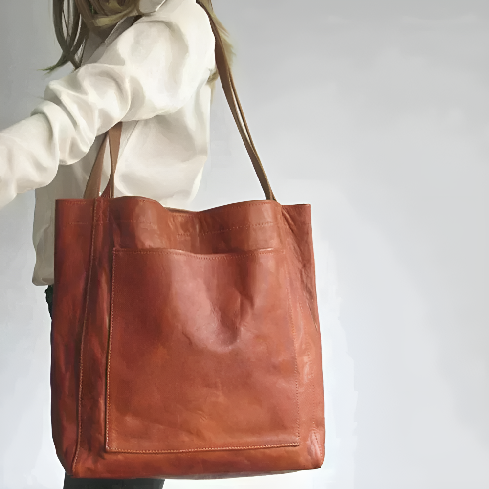 Carol - Modern Chic Leather Tote Bag