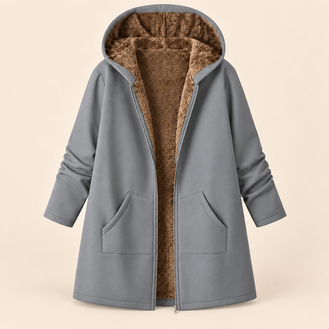 Evelyn™ | Cozy Sherpa-Lined Hooded Coat
