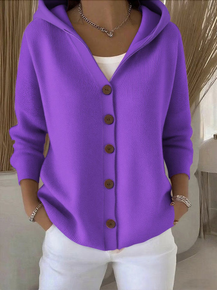 Darienne™ | Knitted Cardigan with Hood and Buttons