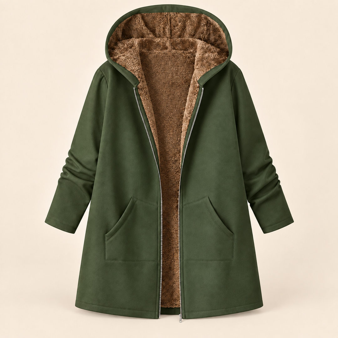 Evelyn™ | Cozy Sherpa-Lined Hooded Coat