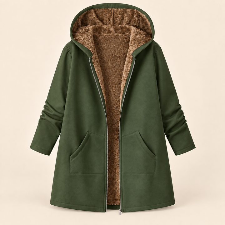 Evelyn™ | Cozy Sherpa-Lined Hooded Coat