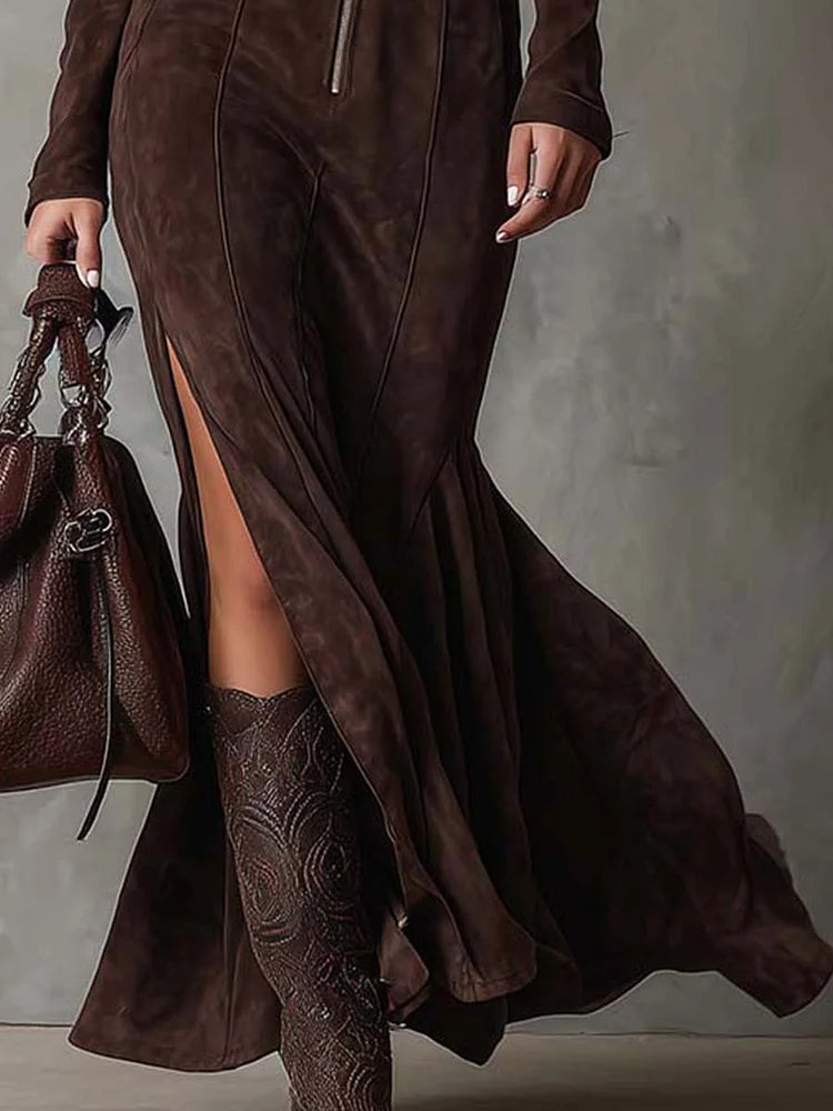 Claudia | Elegant Long Dress with Belt
