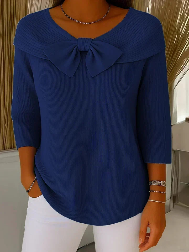 Tivella™ | Jumper with Bow and Round Neckline