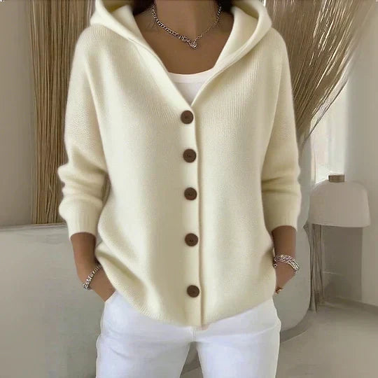 Darienne™ | Knitted Cardigan with Hood and Buttons