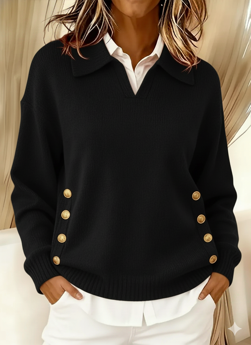 Vynette™ | V-Neck Jumper with Collar