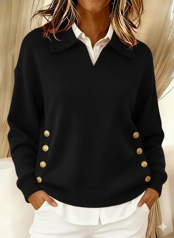 Vynette™ | V-Neck Jumper with Collar