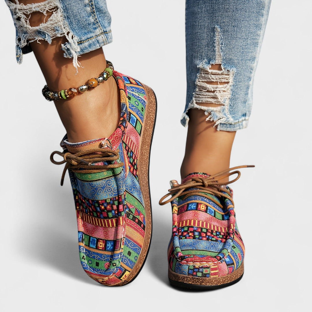 Amélie | Bohemian Lace-Up Trainers for Women