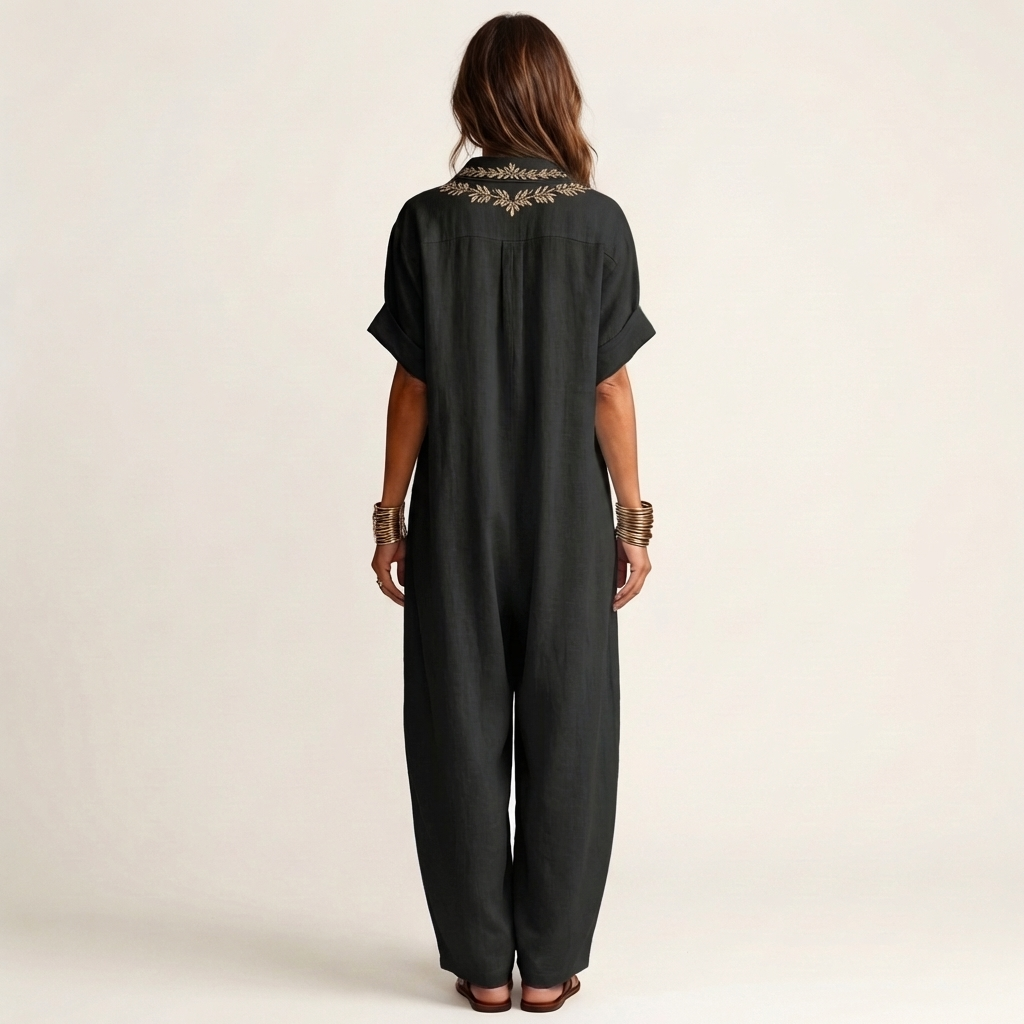 Amarina | Floral V-Neck Collar Maxi Dress