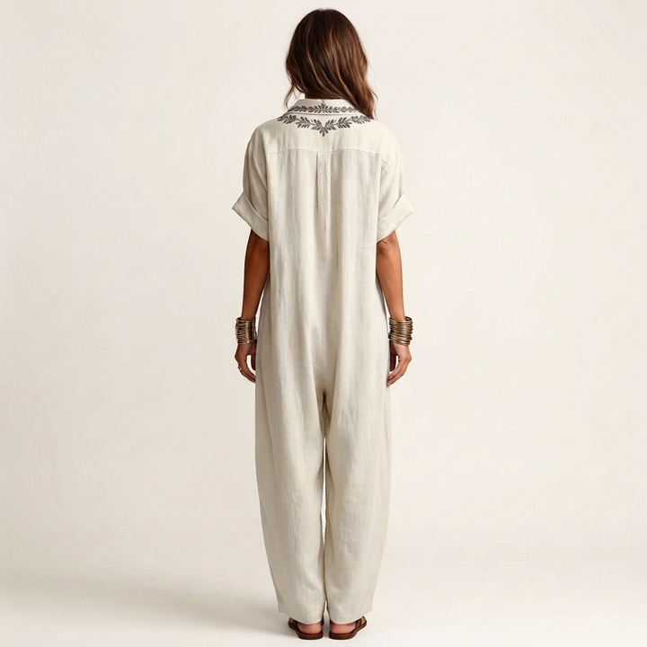 Amarina | Floral V-Neck Collar Maxi Dress