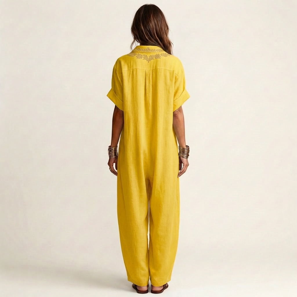 Amarina | Floral V-Neck Collar Maxi Dress