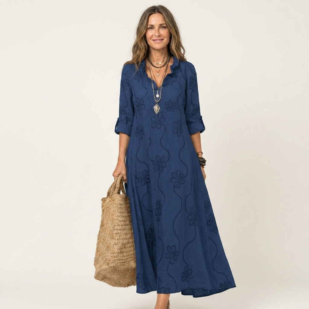 Mariam | Maxi Dress with Tonal Floral Detail
