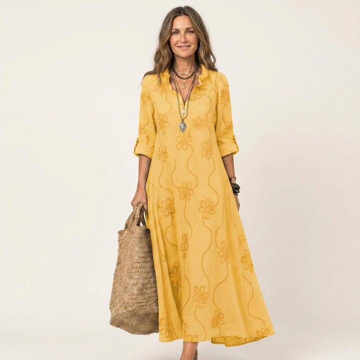 Mariam | Maxi Dress with Tonal Floral Detail