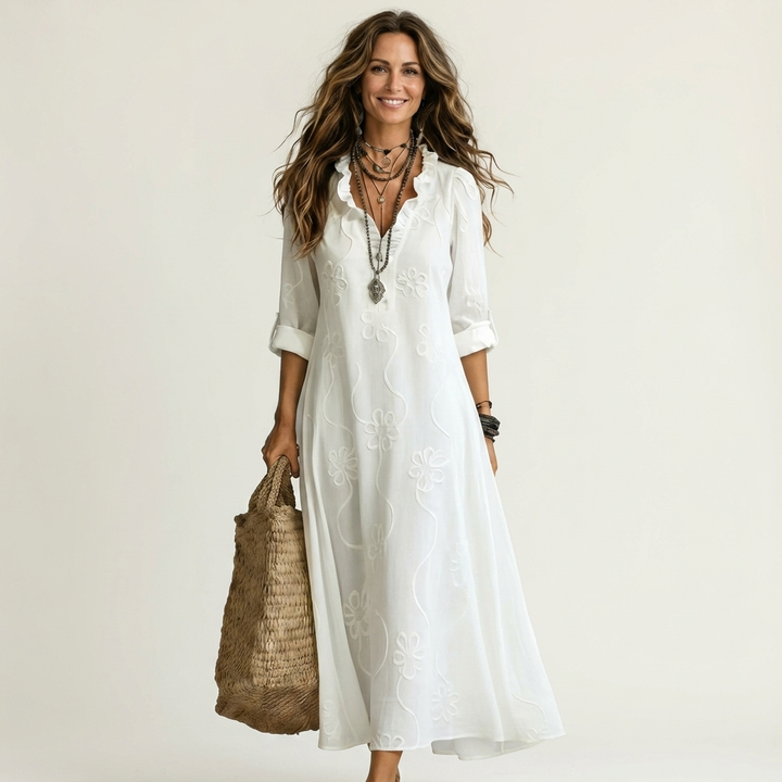 Mariam | Maxi Dress with Tonal Floral Detail