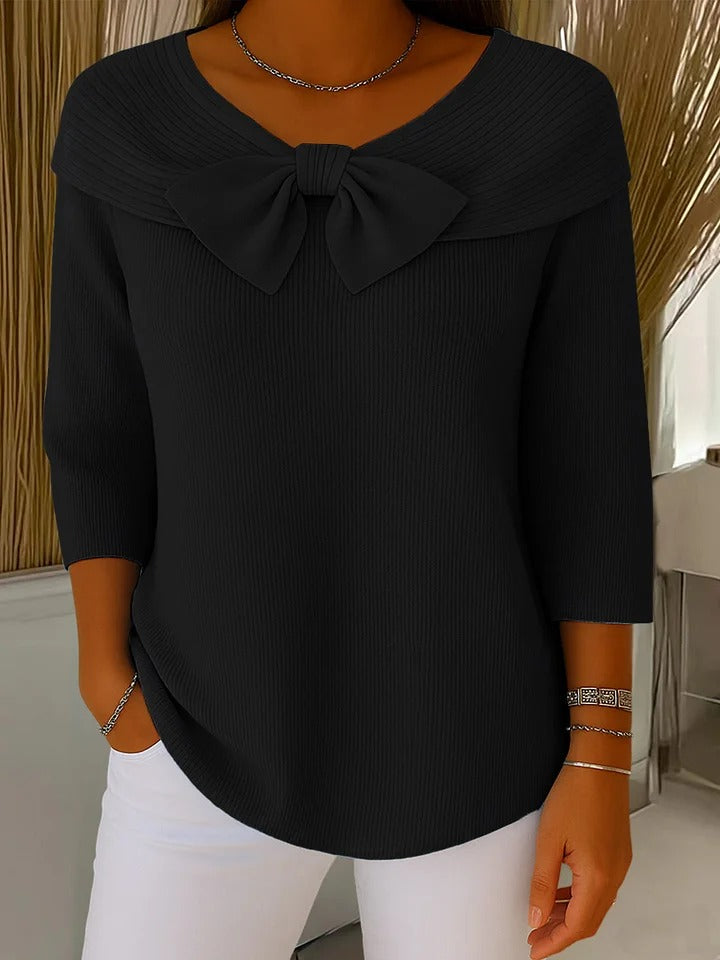 Tivella™ | Jumper with Bow and Round Neckline