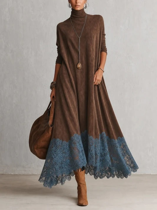 Porzia | Elegant Long Dress with Decorative Hem