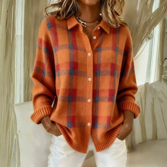 Sofia | Check Knit Cardigan