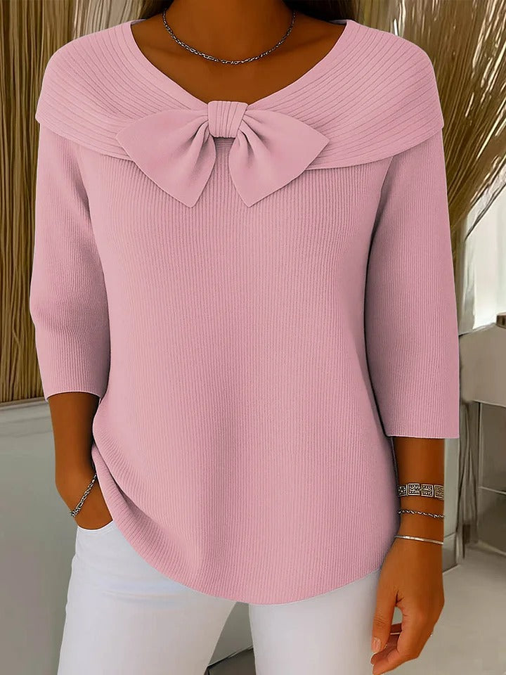 Tivella™ | Jumper with Bow and Round Neckline