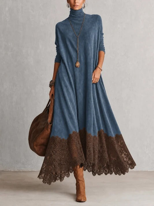 Porzia | Elegant Long Dress with Decorative Hem