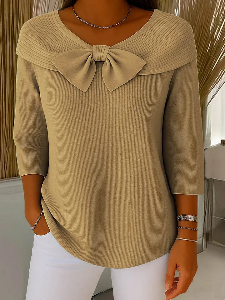 Tivella™ | Jumper with Bow and Round Neckline