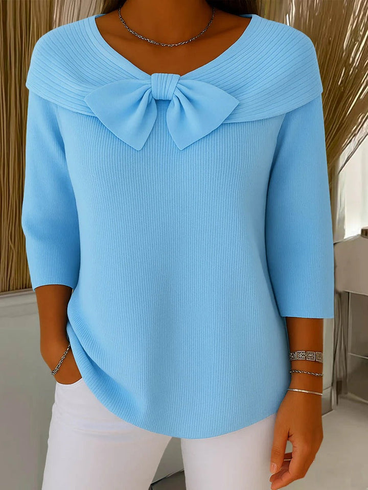 Tivella™ | Jumper with Bow and Round Neckline