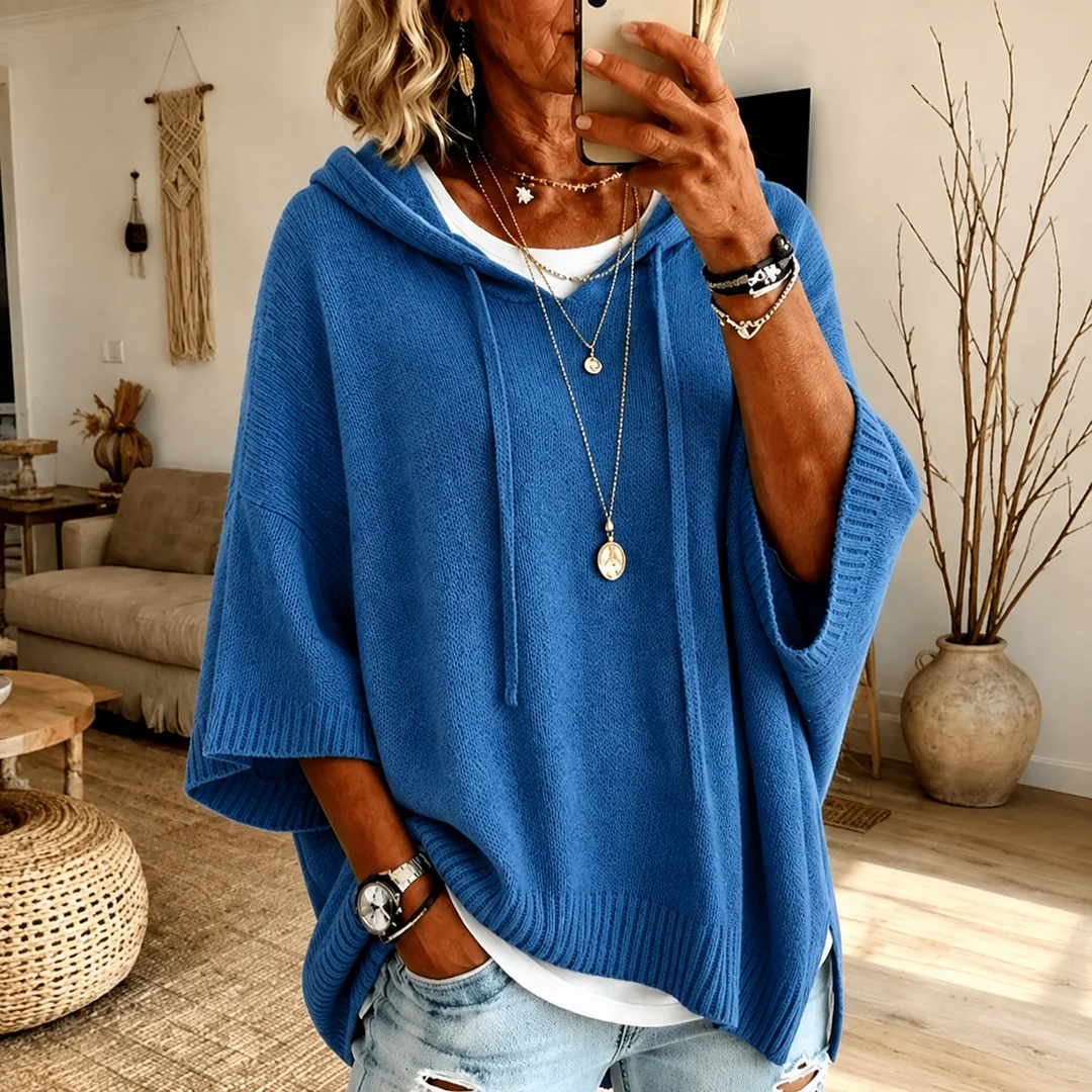 Elodie | Hooded Poncho Sweater
